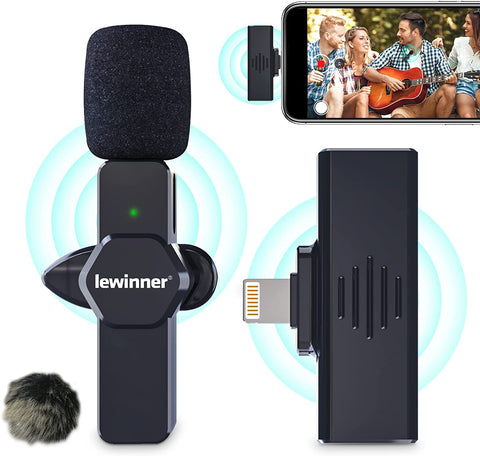 Lewinner Wireless Lavalier Microphone for iPhone and iPad(LXM)