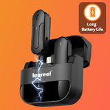 Leereel Wireless Lavalier Microphone with 700mAh Charging Case for iPhone iPad (YM08)